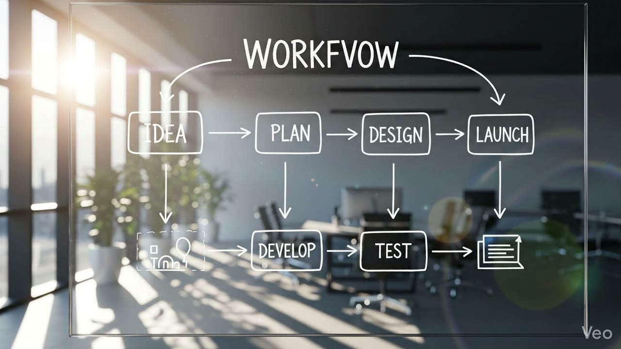 Higher education consulting workflow — idea, plan, design, develop, test, launch