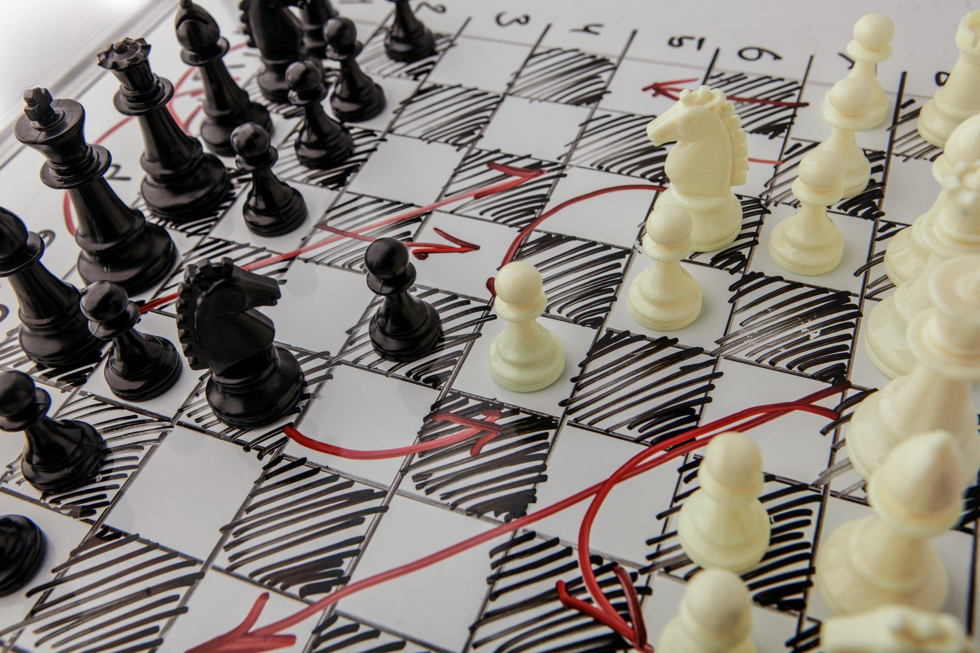 Chessboard with strategic moves